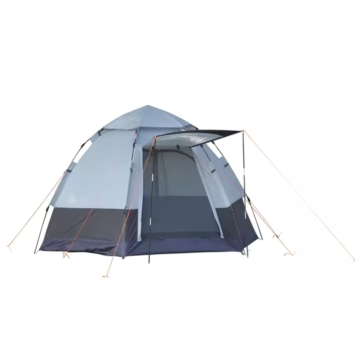 Outsunny Tienda de Campaña para 2-3 Personas Tienda de Camping Plegable con 2 Puertas Impermeable Anti-UV Palanca Automática y Bolsas para Senderismo Playa 260x260x150 cm Negro y Gris - 1