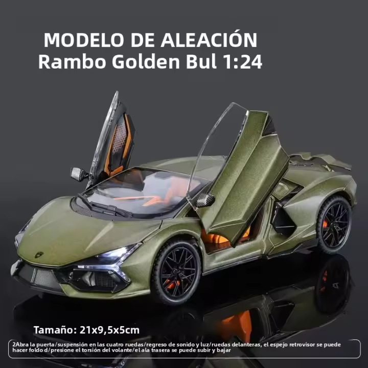 Modelo De Coche De Metal Diecast 1:24 Lamborghini Revuelto Con Sonido Y Luz Juguete Para Niños Coleccionable Regalo Para Niños Con Boys - 1