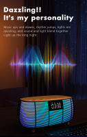 Lámpara De Noche Multifuncional Con Altavoz Bluetooth Y Carga Inalámbrica Rápida 15W Para Mesa De Noche En La Habitación Luz Ambiente Redonda Con Bombilla LED - details 2
