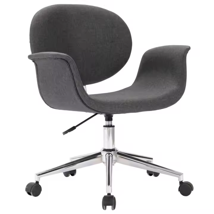 Silla de Oficina Giratoria de Tela Gris - Diseño Elegante y Contemporáneo - 1