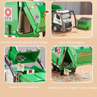 Camión De Basura Eléctrico a Escala 1:18 Con Luz Y Sonido Vehículo Educativo Para Niños Puertas Abiertas Modelo De Coche Miniatura Metal - details 5