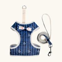 Harnés Para Perros Pequeños Con Correa Estilo Camiseta Y Bow Tie Adecuado Para Caminar Gatos Puppies Material Poliéster Unisex - details 1