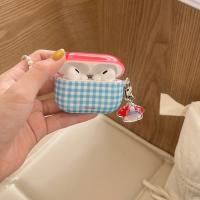 Funda Para AirPods 1/2/3/4 Y pro Con Colgante De Hongo Chequero Rojo Y Azul Diseño Lindo Y Protección Resistente De Plástico - details 6