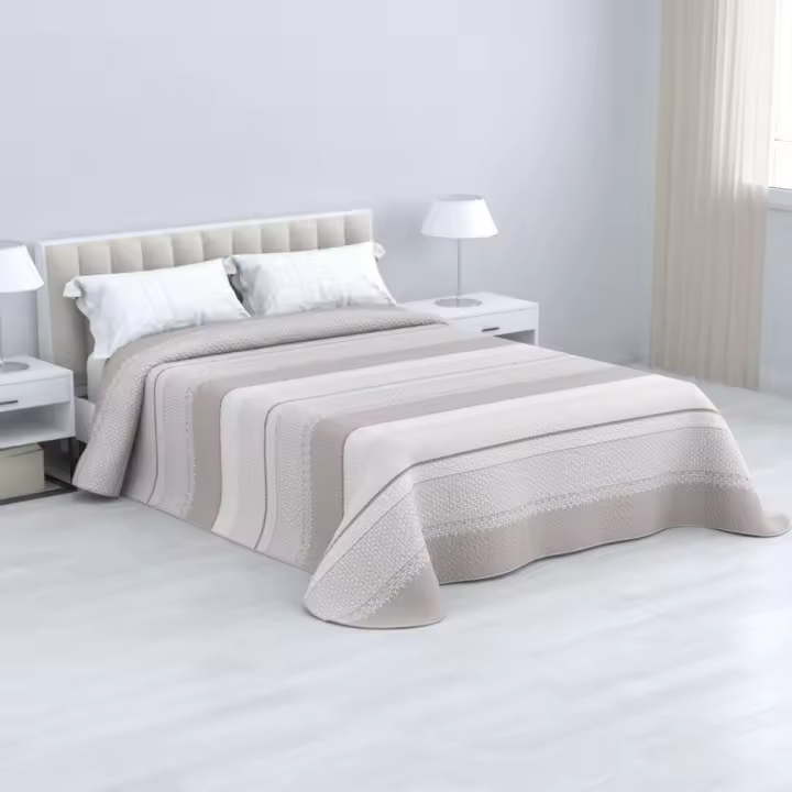 KYTZIAS - Colcha Bouti Estampada para Verano cama de 90, 105, 135 y 150 cm. Colcha de Verano Poliéster. Bouti Reversible liso o estampado. Colcha fina y ligera. No incluye fundas de cojín. - 1