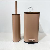 Baños Boutique Papelera de Metal con Tapa de Bambu, 5L con pedal,color caramelo - details 6
