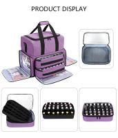 Organizador De Esmaltes De Uñas Con Bolso Doble Capa Almacenamiento De Accesorios De Manicura Capacidad Para 80 Botellas Con 2 Bolsas Desmontables - details 10