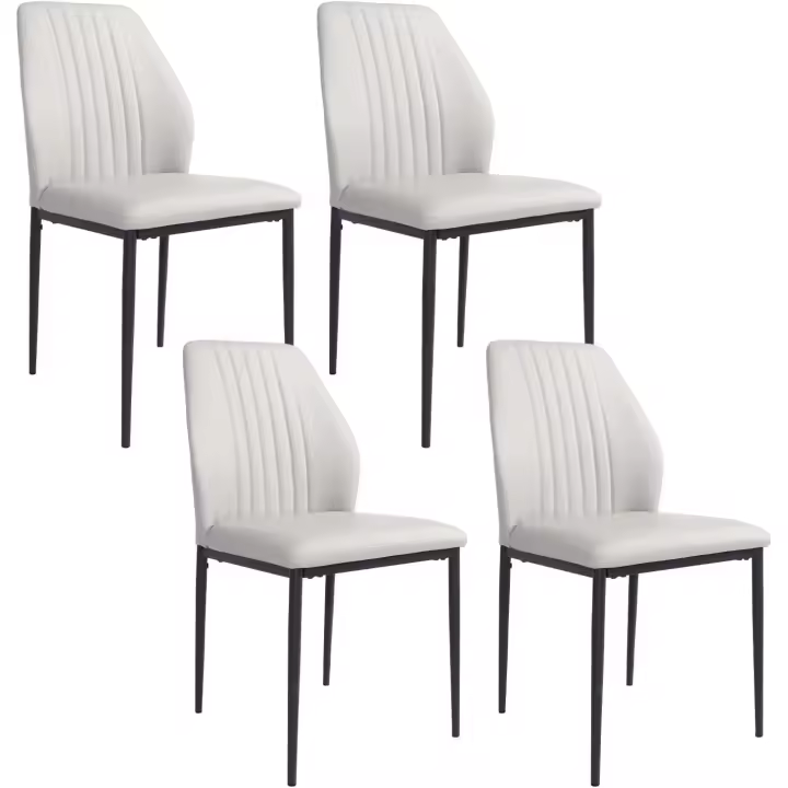 Juego de 4 sillas de Comedor Color Blanco, sillas de cocina, silla sala de espera, silla restaurante, kit 4 sillas - 1