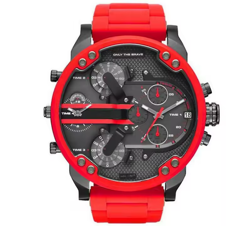 Reloj de acero inoxidable para hombre con esfera grande, relojes de cuarzo para hombre, relojes de negocios de lujo de moda Dz para hombre, relojes de cuero. - 1