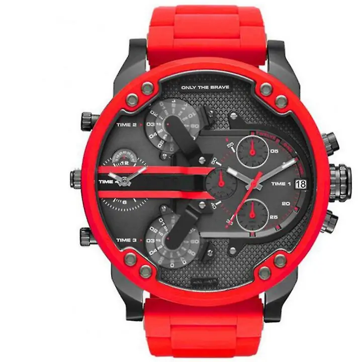 Reloj de acero inoxidable para hombre con esfera grande, relojes de cuarzo para hombre, relojes de negocios de lujo de moda Dz para hombre, relojes de cuero. - 1