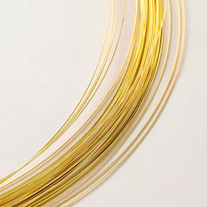 Hilo De Cobre Para Joyería 2M 14K/18K Gold Color Plated Brass Para Embossing DIY Material De Joyería Hecho a Mano - 1