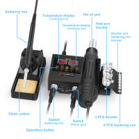 8898 2 in 1 Electric Soldering Iron Heat Gun Digital Display Welding Station Welding Maintenance Tool Combination Solder Iron Tools - details 2