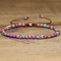 Pulsera De Iaspis Imperio Morado De 4mm Alta Calidad Joyería Natural De Sedimento Marino Ajustable Elegante Para Mujeres Y Niñas - details 0