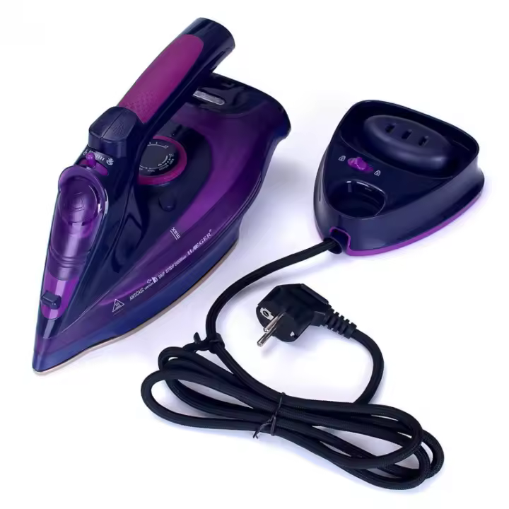 Plancha de vapor inalámbrica, 2400 W, depósito de agua de 370 ml, plancha de vapor inalámbrica con base y suela de cerámica - 1