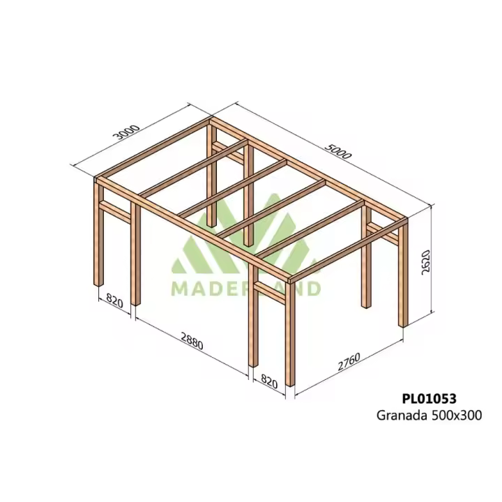 Pérgola de Madera Laminada Granada (Maderland) - Gardeneas - 1