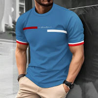 Camiseta Hombre Verano 3D Rayas Letras Estampado Hip Hop Trend Harajuku Streetwear Casual Cuello Redondo Oversize Tops Polyester - details 7