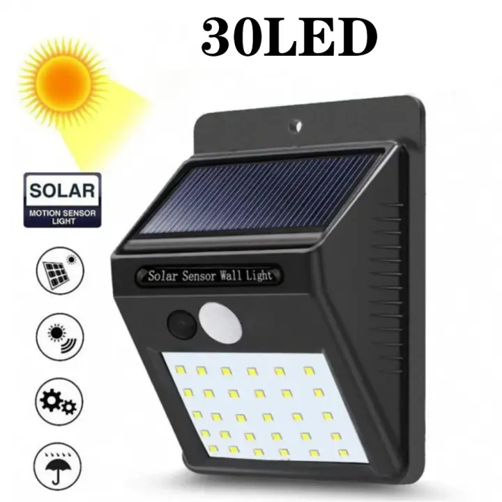 Lámpara Solar de Pared con Sensor Inalámbrico, Decoración Jardín, 30 LED - 1
