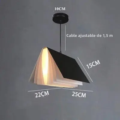 Lámpara Colgante Creativa De Libro Moderno Para Comedor Cocina IslaSuspension Lámpara De Techo Artística Metálica Blanco Negro Rosa Azul Adecuada Para Sala De Estar Estudio Dormitorio Hotel - 1