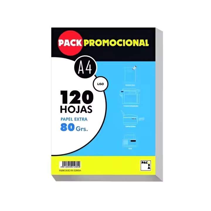 Paquete de 120 Hojas de Papel A4 80 Gramos de Calidad - 1