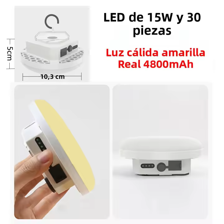 Linterna De Camping Recargable 13500mAh Con LED Y Magnete Luz Fuerte 8 Horas+ Zoom Luz Portátil Para Tents Iluminación De Trabajo Y Reparación - 1