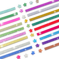 Papel De Origami Estelar Multicolor Y De Gradiente Para Manualidades DIY Decoración De Papel En Bandas De Color Sólido - details 0