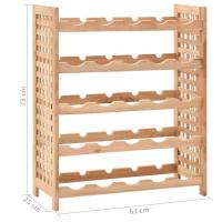 vidaXL Botellero para 25 botellas madera maciza de nogal 63x25x73 cm - details 6