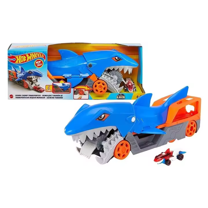 Tiburón Mastica y transporta coches Hot Wheels GVG36 Mattel incluye un vehículo edad +4 años CPAGVG36 - 1