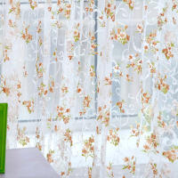 Cortinas Transparentes De Voile Con Estampado De Flores Para Cocina Sala De Estar Dormitorio Tratamiento De Ventana Decoración Del Hogar Translúcidas Y Ligeras Para Ambiente Moderno - details 26
