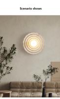 Lámpara De Pared Decorativa De Resina Nórdica Para Sala De Estar Pasillo Dormitorio Baño Iluminación Doméstica Redonda Self-Contained LED Bulbs No Included - details 2