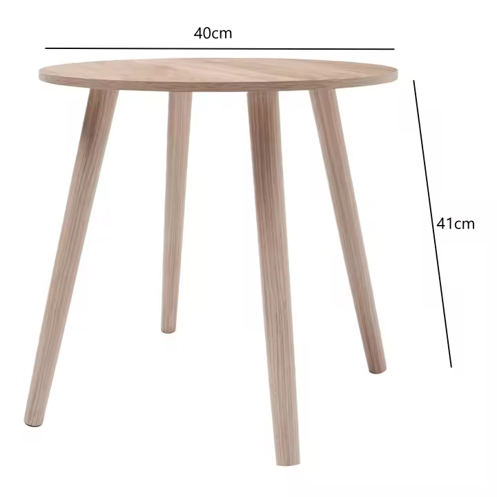 Mesa Auxiliar, Mesa Salón de Centro, Mesita de Noche, para Dormitorio, Sala de Estar, Montaje Sencillo Redondo Diam 48 x 46 cm - 1