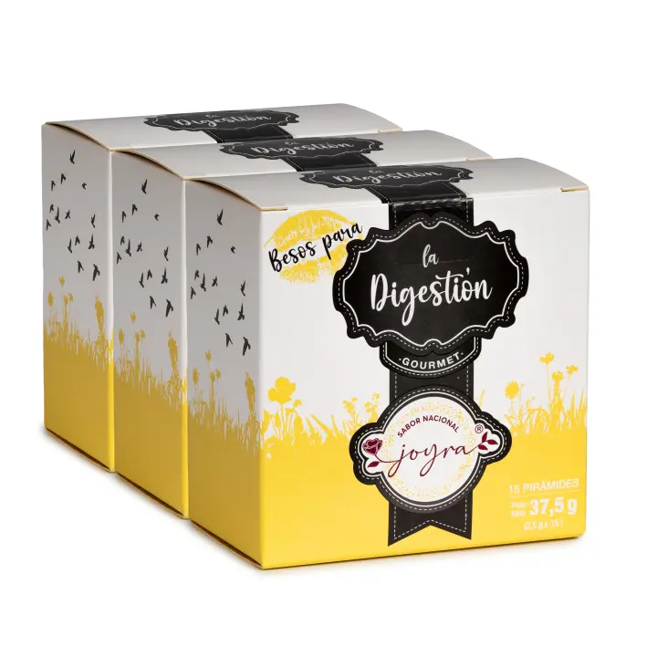 ARTE SABOR Pack de 3 cajas de Infusión natural para la digestión (flor de manzanilla, cola de caballo, anís, hinojo, canela, nibs, cacao y hojas malva) en 15 pirámides. 37,5 grs. 9x5x9,5 Cm. - 1