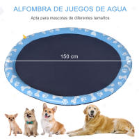 PawHut Splash Pad Aspersor de Juegos de Agua con Rociador Tapete de Salpicaduras Piscina de Verano Portátil para Mascotas Perros - details 2