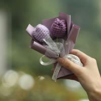 Mini Bouquet De Flores Artificiales Hacer Knit En Punto Girasol Tulipán Para Bodas Día De San Valentín Regalos De Cumpleaños Decoración Del Hogar - details 7
