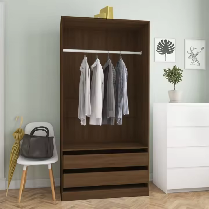 vidaXL Armario madera contrachapada marrón roble 100x50x200 cm - 1