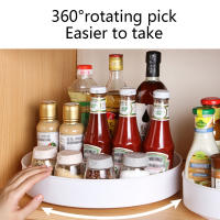 Organizador De Gabinete Giratorio De 360 Grados Para Cocina Y Baño Bandeja De Almacenamiento Antideslizante Para Especias Y Cosméticos Estante Redondo De Plástico Ecológico - details 2
