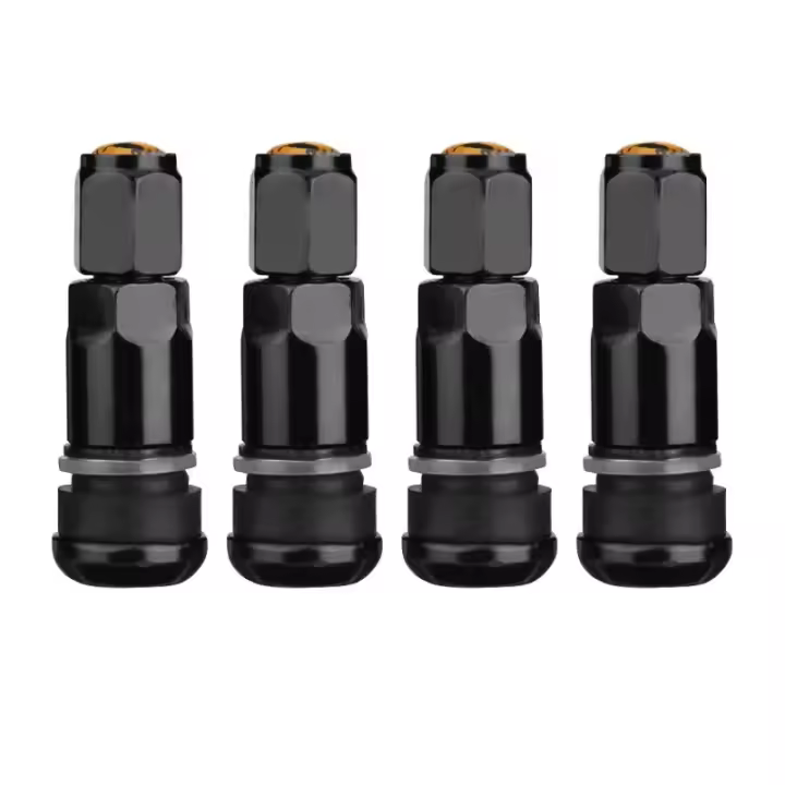 4pcs Tapones De Válvula De Neumáticos Universal Metálicos Para Coche Y Motocicleta Aleación De Aluminio Tapones De Válvula De Goma Para Ruedas Sin Cubierta - 1