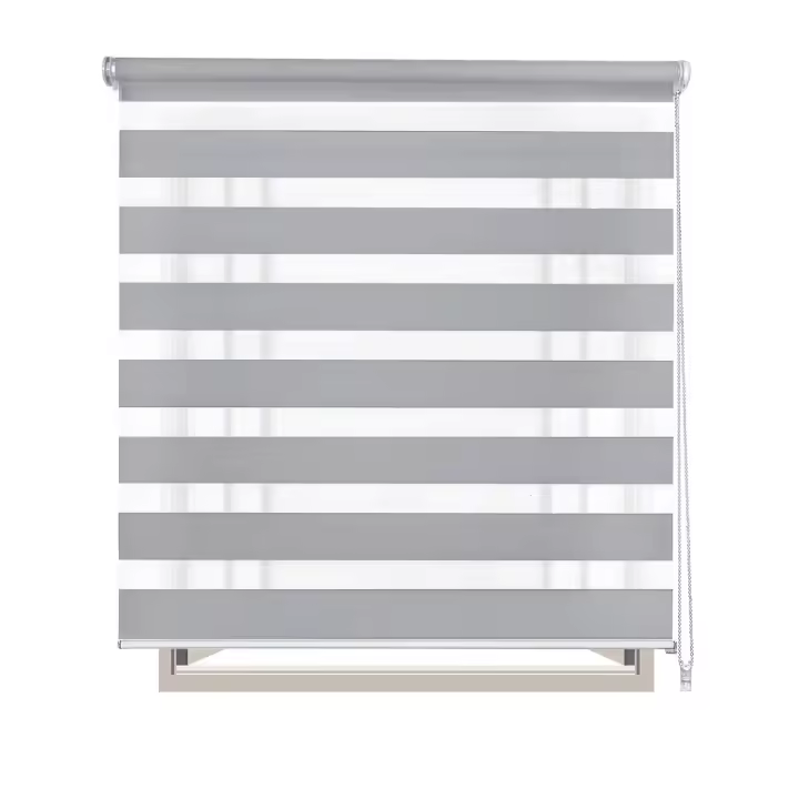 Estor Enrollable, Doble Capa Noche y Día, 60-160x180cm, Fácil de Instalar, para Ventanas y Puertas, Translúcido y Opaco - 1