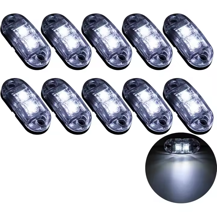 Luces de posición laterales LED de 10x2, 12/24 V, Luz Amarilla de advertencia para remolque, para camión, caravana, RV - 1