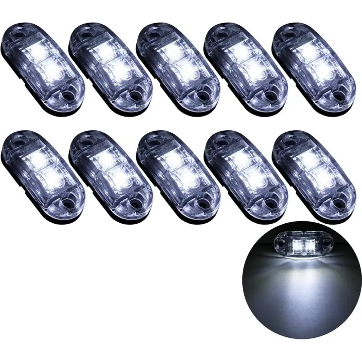 Luces de posición laterales LED de 10x2, 12/24 V, Luz Amarilla de advertencia para remolque, para camión, caravana, RV - 1