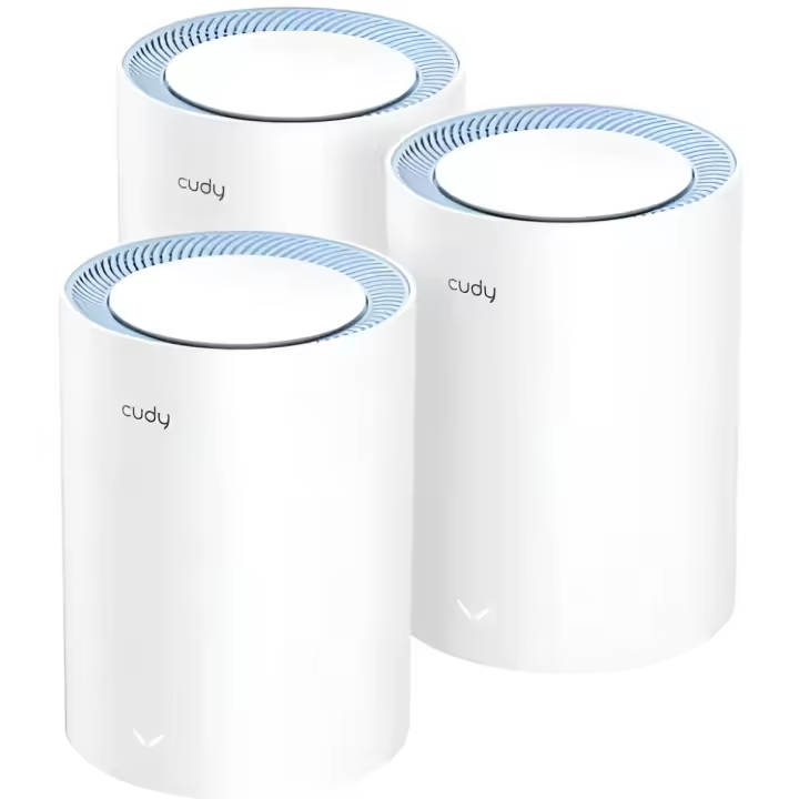 Cudy AC1200 WiFi Mesh Solution M1200 3-Pack, dual band mesh system with CE certification for long-range home coverage, ideal as a WiFi extender to boost signal strength and ensure easy setup. - 1