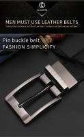 Cinturón Reversible De Cuero Genuino Para Hombre Con Hebilla De Lujo Negra Y Marrón Moda Negocios Casual Ancho 3.4cm - details 1