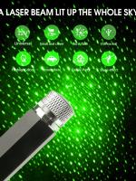 Lámpara De Galaxia Estelar Verde LED Para Coche Proyector De Ambiente Con Luz De Techo Ajustable Decoración USB Para Noche - details 0