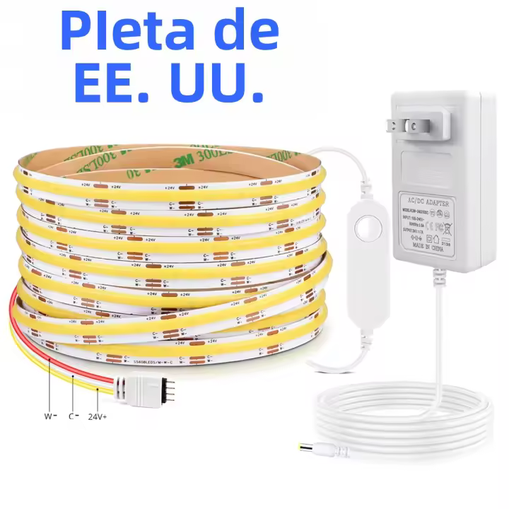 Tiras LED COB Inteligentes 12W/M Alta Brillo WiFi Dual Blanco Para Decoración De Habitaciones Compatible Con Alexa Tuya 24V - 1