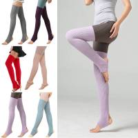 Calentadores De Piernas De Moda Calcetines Largos Sin Pies Acolchados Para Invierno Danza Yoga Baile Stockings Transpirables - details 0