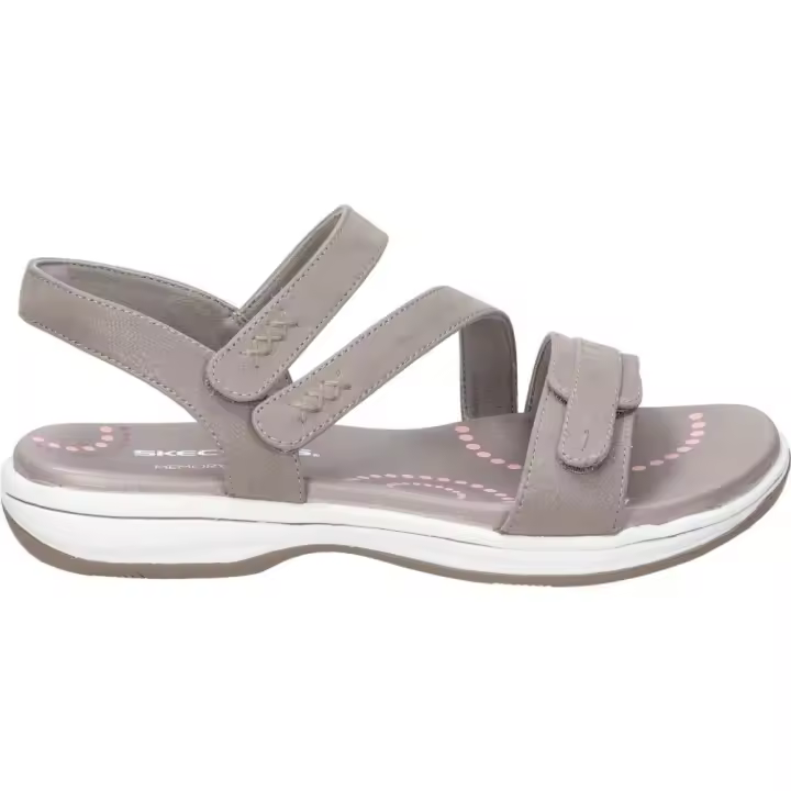 SKECHERS | Sandalias Planas Skechers para Mujer – Sandalia en Color Taupe – Sandalia con Velcro – Memory Foam – Estilo Deportivo – Trekking – Cómodas y Versátiles – Modelo 163474-TPE - 1