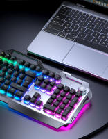 Teclado Mecánico Con Cable EWEADN GX810 Panel Metálico Con Botón Multimedia Y Soporte Para Móvil Para Juegos Y Oficina Negro - details 5