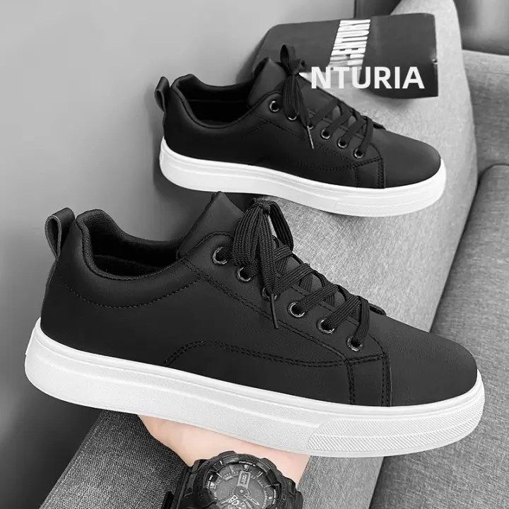 Zapatos De Cuero PU Sólidos Para Hombre Zapatillas De Moda Casual De Plataforma Trendy Student Cuero Artificial Lujo Zapatos De Primavera/Otoño - 1
