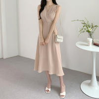 Vestido A-Line Sin Mangas Para Mujer REALEFT Elegante Con Cruz Frontal V-Neck Verano Casual Largo Cintura Imperio Sin Sastre - details 19