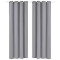 vidaXL Cortinas Opacas 2 Piezas con Ojales de Metal 135x175cm Decoración Color Crema,  Gris,  Marrón y mas - details 1