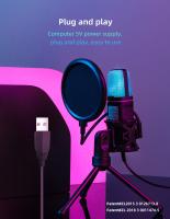 Micrófono Profesional Para Juegos De Computadora Condensador USB Para Streaming En Vivo Podcast Estudio Micrófono Karaoke Kit De Microfonos Para PC Y Portátil - details 7