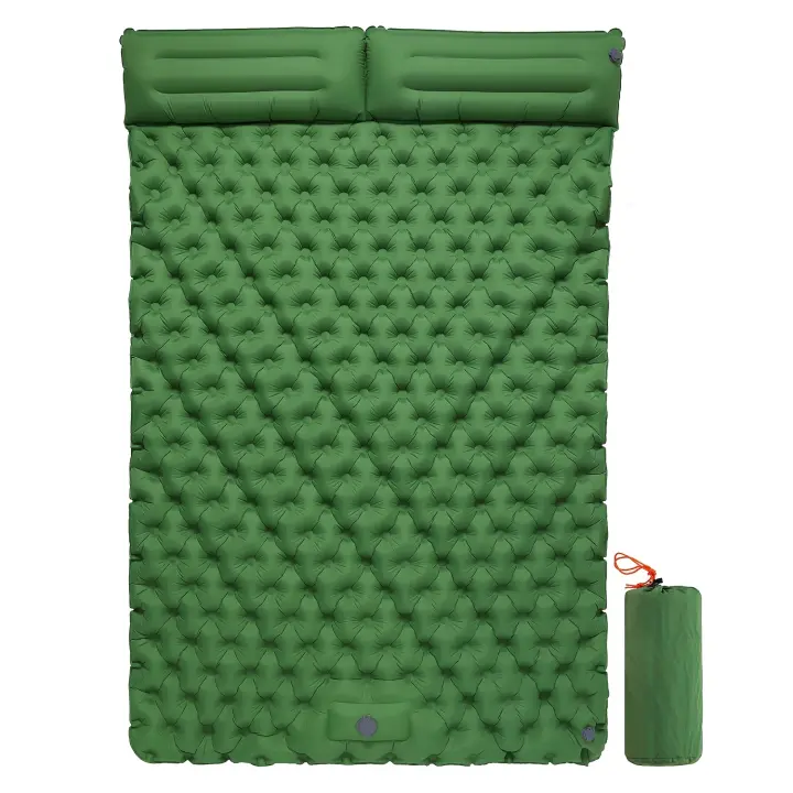 Nueva Manta De Acampar Inflable Doble 2025 Con Almohada Integrada Para Viajes Y Senderismo Matrícula De Camping Con Bomba De Almohada Incorporada - 1